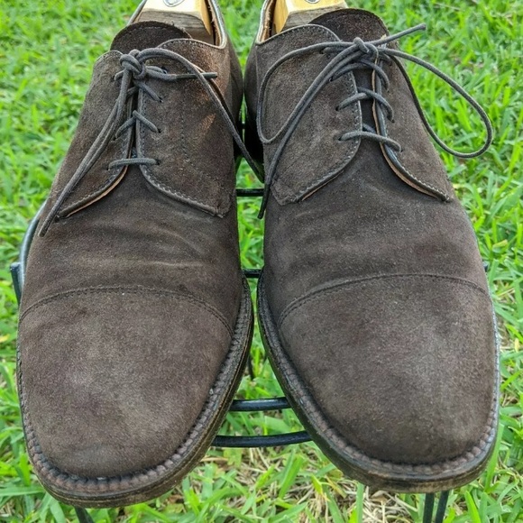 Alden #2834 Straight Tip Mocha Kid Suede Bluchers - Picture 2 of 9